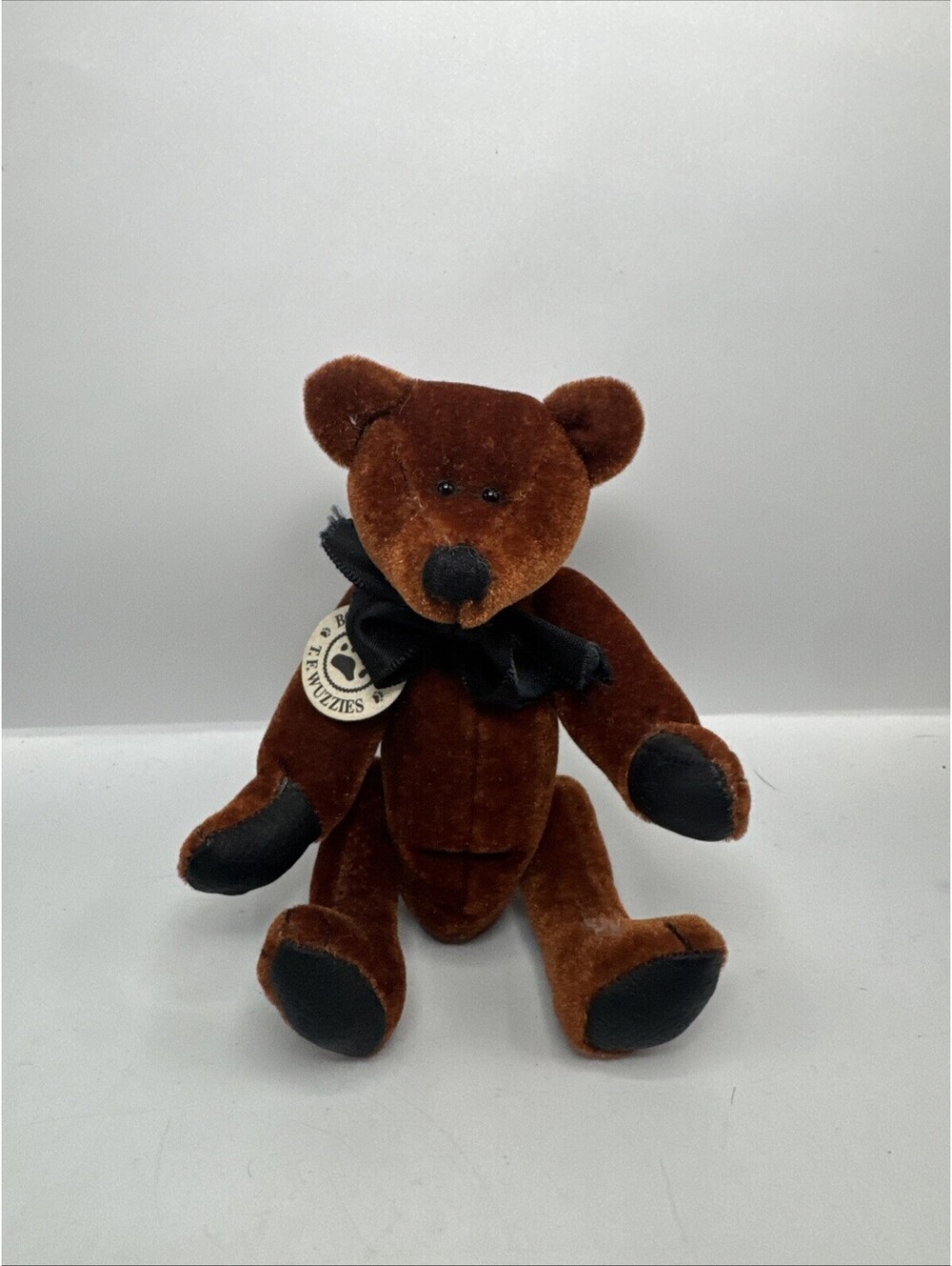 Vintage Boyd's Bears T Farley Wuzzie Plush Mini Jointed Brown Teddy Bear 5”